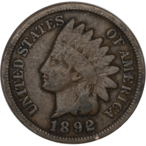 1892 Indian Head Cent, Variety 3, Bronze CIRC Main Image
