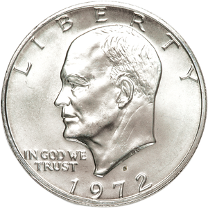 1972-S Eisenhower Dollar, Silver Clad MS60 Main Image