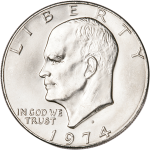 1974-D Eisenhower Dollar, Copper-Nickel Clad MS60 Main Image