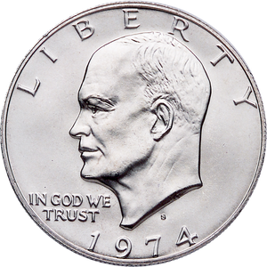 1974-S Eisenhower Dollar, Silver Clad MS60 Main Image