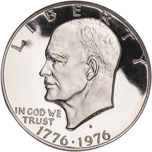 1976-S Eisenhower Dollar, Copper-Nickel Clad Proof, Variety 1 Main Image