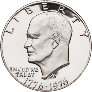 1976-S Eisenhower Dollar, Copper-Nickel Clad, Bicentennial, Variety 2, Proof Main Image