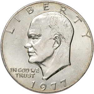 1977 Eisenhower Dollar, Copper-Nickel Clad MS60 Main Image