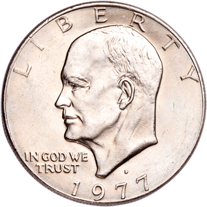 1977-D Eisenhower Dollar, Copper-Nickel Clad MS60 Main Image