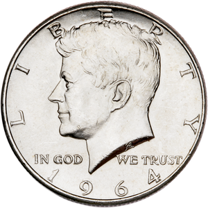1964 90% Silver Kennedy Half Dollar Main Image