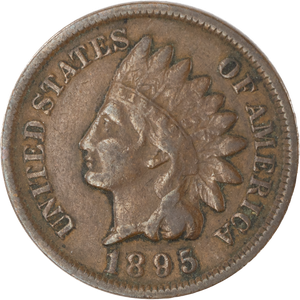 1895 Indian Head Cent, Variety 3, Bronze VG Main Image