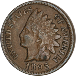 1895 Indian Head Cent, Variety 3, Bronze VF Main Image