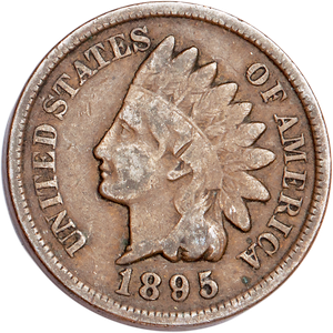1895 Indian Head Cent, Variety 3, Bronze CIRC Main Image