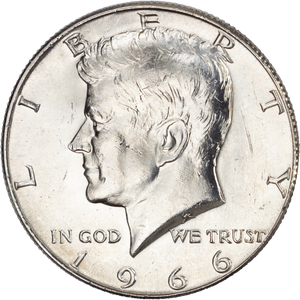 1966 Kennedy Half Dollar MS60 Main Image