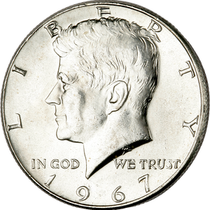 1967 Kennedy Half Dollar, Uncirculated Main Image