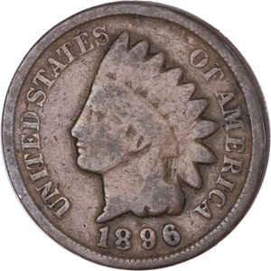 1896 Indian Head Cent, Variety 3, Bronze Main Image