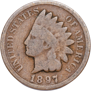 1897 Indian Head Cent, Variety 3, Bronze G Main Image