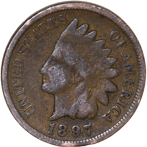 1897 Indian Head Cent, Variety 3, Bronze Main Image
