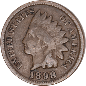 1898 Indian Head Cent, Variety 3, Bronze CIRC Main Image