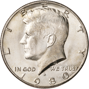1980-D Kennedy Half Dollar MS60 Main Image
