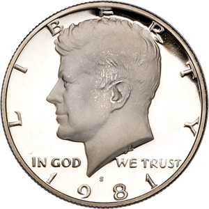 1981-S Kennedy Half Dollar, Filled "S" Main Image