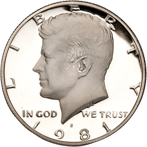 1981-S Kennedy Half Dollar, Clear "S" Main Image