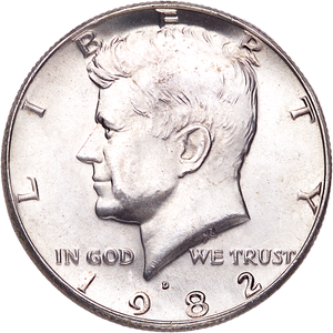 1982-D Kennedy Half Dollar MS60 Main Image