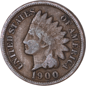 1900 Indian Head Cent, Variety 3, Bronze Main Image