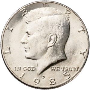 1985-D Kennedy Half Dollar MS60 Main Image