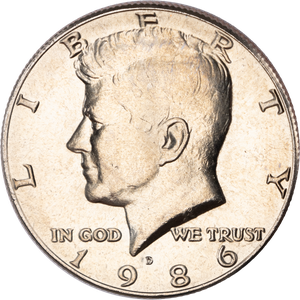 1986-D Kennedy Half Dollar MS60 Main Image