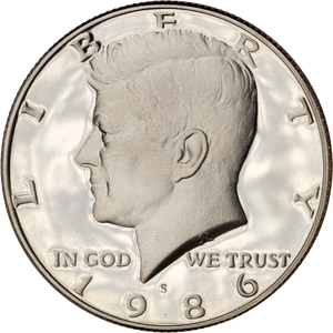 1986-S Kennedy Half Dollar, Proof PR63 Main Image
