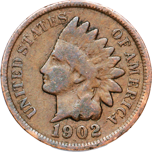 1902 Indian Head Cent, Variety 3, Bronze G Main Image