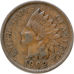 1902 Indian Head Cent, Variety 3, Bronze CIRC Main Image