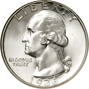 1936 Washington Silver Quarter NGC MS66 Main Image