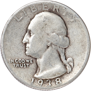 1938 Washington Silver Quarter CIRC Main Image