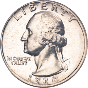 1938 Washington Silver Quarter Main Image