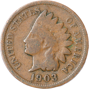 1903 Indian Head Cent, Variety 3, Bronze G Main Image