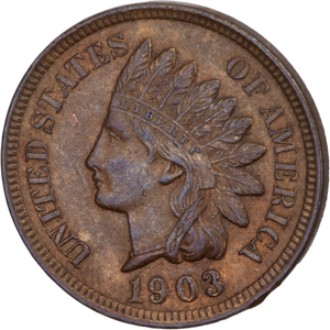 1903 Indian Head Cent, Variety 3, Bronze Main Image
