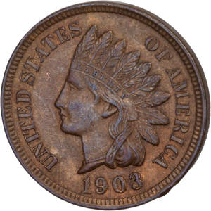 1903 Indian Head Cent, Variety 3, Bronze Main Image