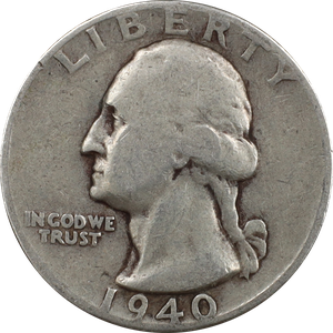 1940 Washington Silver Quarter G Main Image