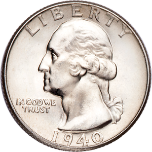1940 Washington Silver Quarter Main Image