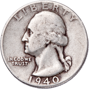 1940 Washington Silver Quarter CIRC Main Image