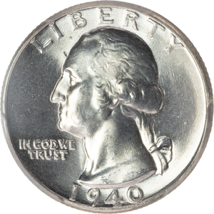 1940 Washington Silver Quarter Main Image