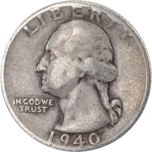 1940-S Washington Silver Quarter VG Main Image