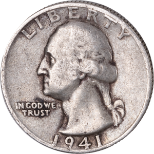 1941-S Washington Silver Quarter, Very Good Main Image