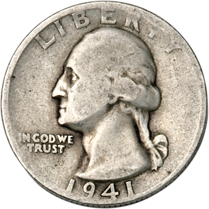 1941-S Washington Silver Quarter, Circulated Main Image