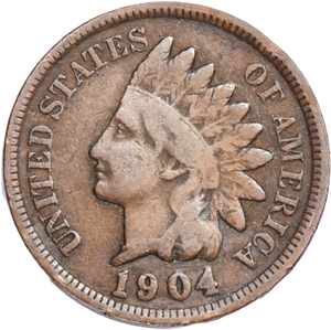 1904 Indian Head Cent, Variety 3, Bronze G Main Image