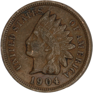 1904 Indian Head Cent, Variety 3, Bronze F Main Image