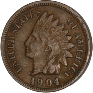 1904 Indian Head Cent, Variety 3, Bronze Main Image