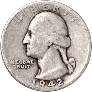 1942-S Washington Silver Quarter CIRC Main Image
