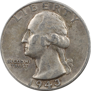 1943 Washington Silver Quarter VF Main Image