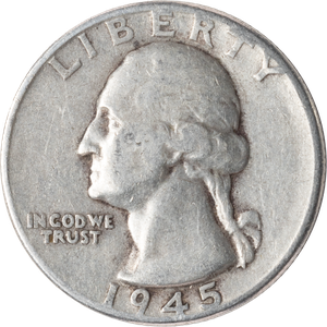 1945 Washington Silver Quarter VG Main Image