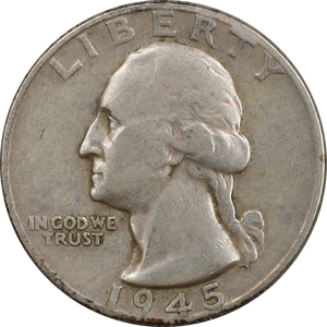 1945 Washington Silver Quarter VF Main Image