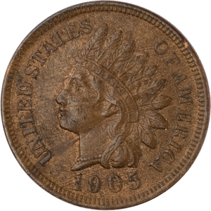 1905 Indian Head Cent, Variety 3, Bronze AU#2 Main Image