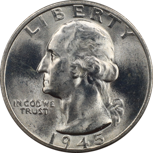 1945-S Washington Silver Quarter MS60 Main Image